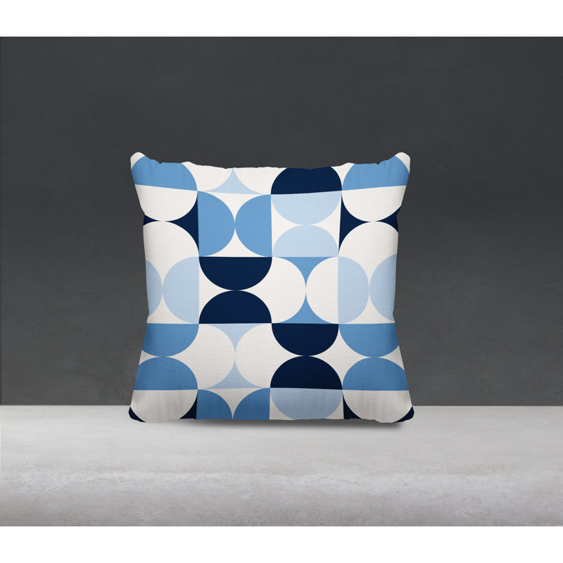 Pitto Outdoor Reversible Throw Pillow, 19" x 19", Sky/Navy Blue