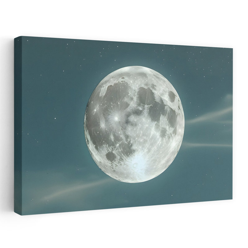 Beauty Of A Full Moon Contemporary Dreamy Peaceful Landscape Nature Wall Art by Kintsugi99 - Wrapped Canvas Print