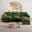 116" Chenille L-Shaped Couch Modular Sectional Sofa with Ottoman-1563694917