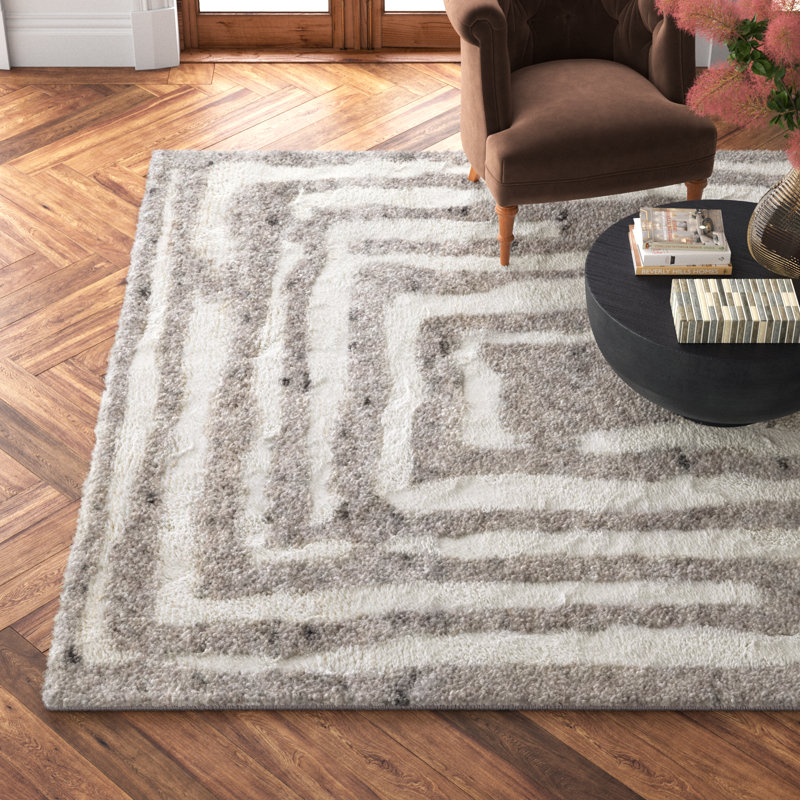 Kass Wool Abstract Indoor Rug, Rectangle 8' x 10'