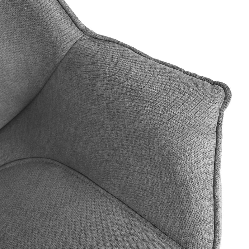Chorlton 45cm H Velvet Upholstered Armchair, Grey/Oak