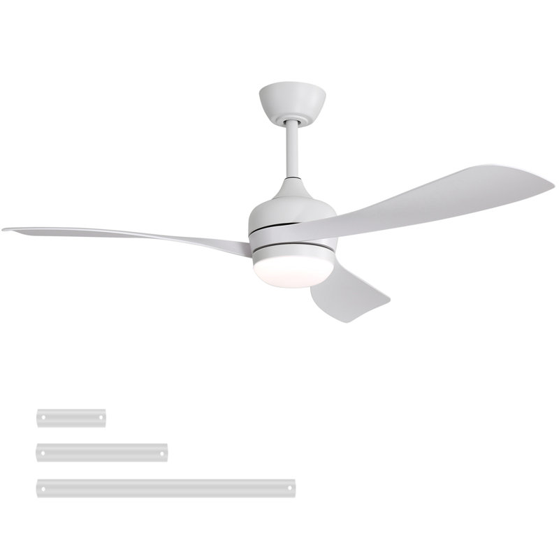 52-Inch Ceiling Fan With 3 ABS Blades, White, White