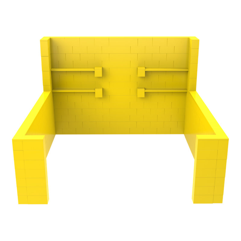 Ensemble de kiosque pour salon professionnel, Jaune