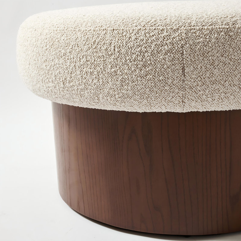 32.3" Round Storage Upholstered Cocktail Ottoman