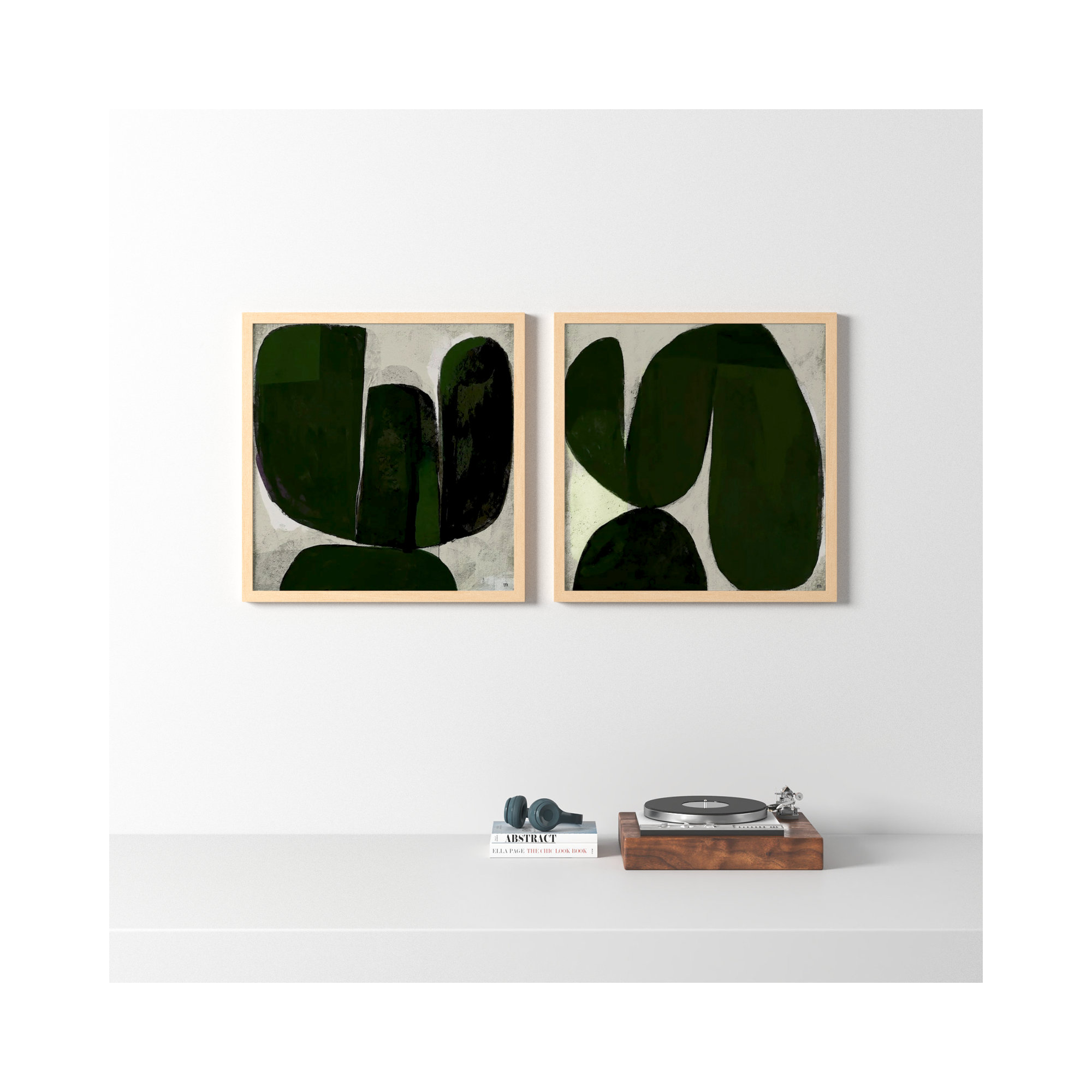 Succulent Set Of 2 by StudioM, 30" H x 30" W x 1.25" D, Brown
