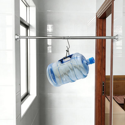 Shower Curtain Rod, 18-63.9 Inch Adjustable Spring Tension Curtain Rod, Never Rust Anti-slip Shower Curtain Rod For Bathroom, No Drilling, Never Collapse, Easy To Use