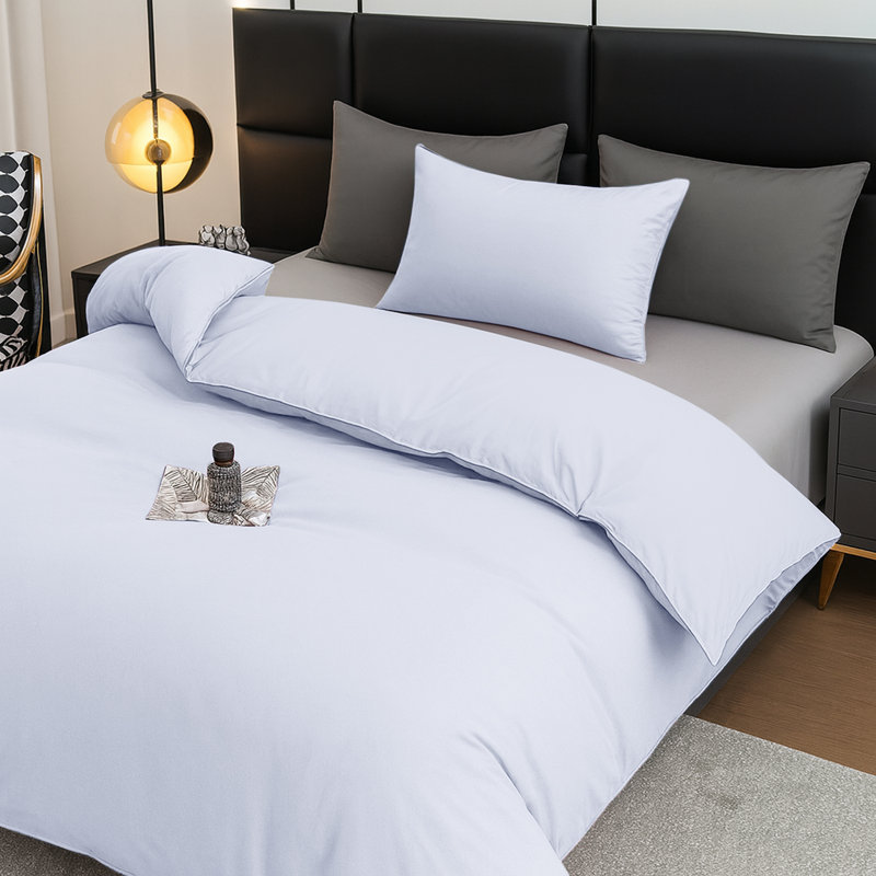 Aspire Homeware Ultra Soft 4 Piece Hotel Quality Dyed Duvet Bedding Set with Pillowcases and Fitted Sheet, White
