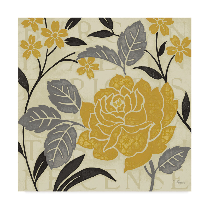 Toile tendue « perfect pétales ii yellow », H 14 po x l 14 po x P 2 po