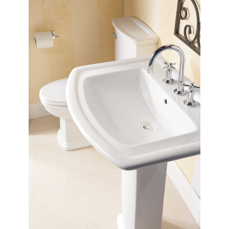 Washington 30" White Ceramic Pedestal Bathroom Sink