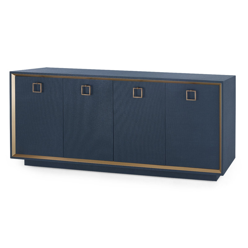 Ansel 72 in. W Sideboard, Navy Blue, Bronze Finished Brass, Santino - Square
