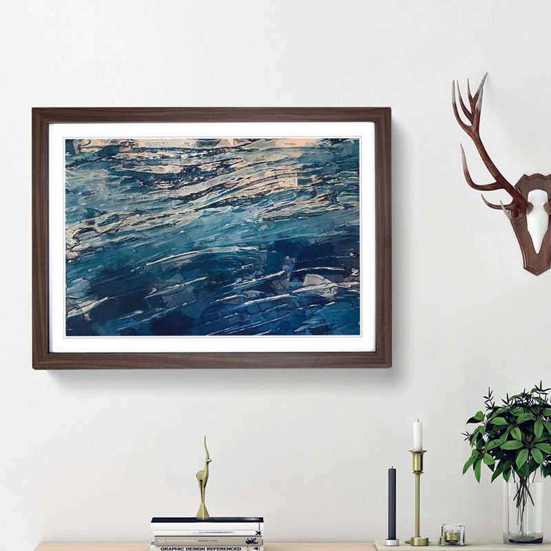 My Soul in Abstract - Picture Frame Painting Print, 27cm H x 36cm W x 2cm D, Walnut Framed