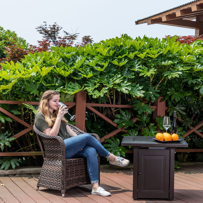 Jiron Square Steel Propane Fire Pit