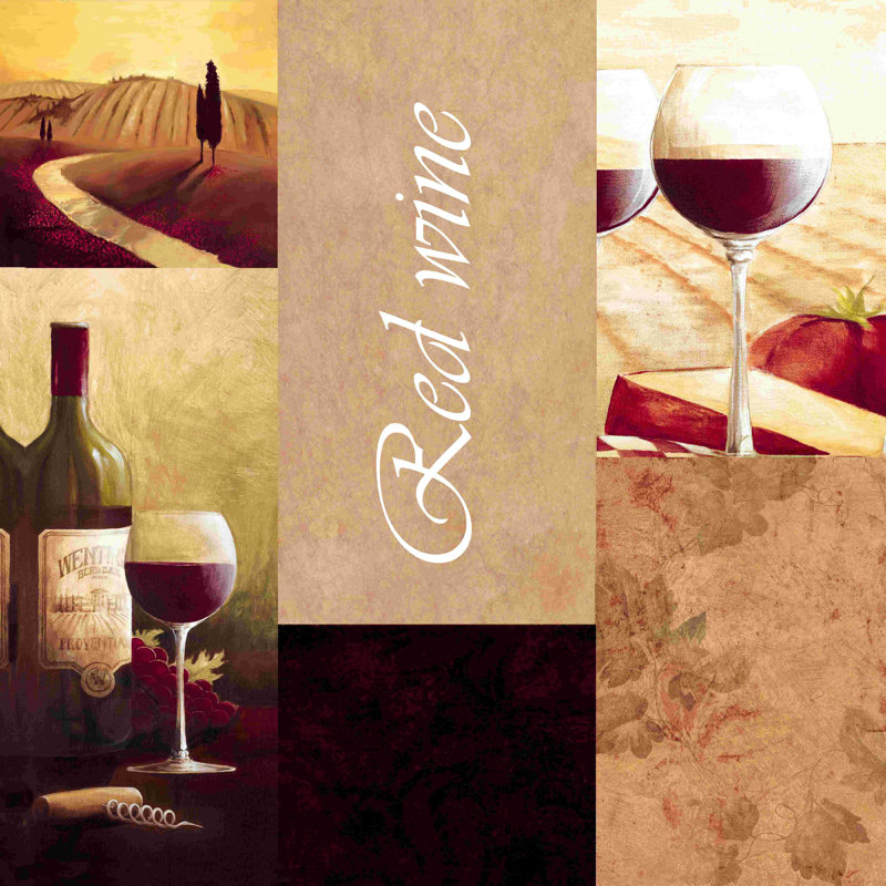 «Red Wine 2», impression sur toile tendue, L 20 po x H 20 po