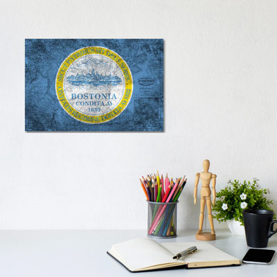 Boston, Massachusetts (Vintage Map) 1 Piece Wrapped Canvas Painting