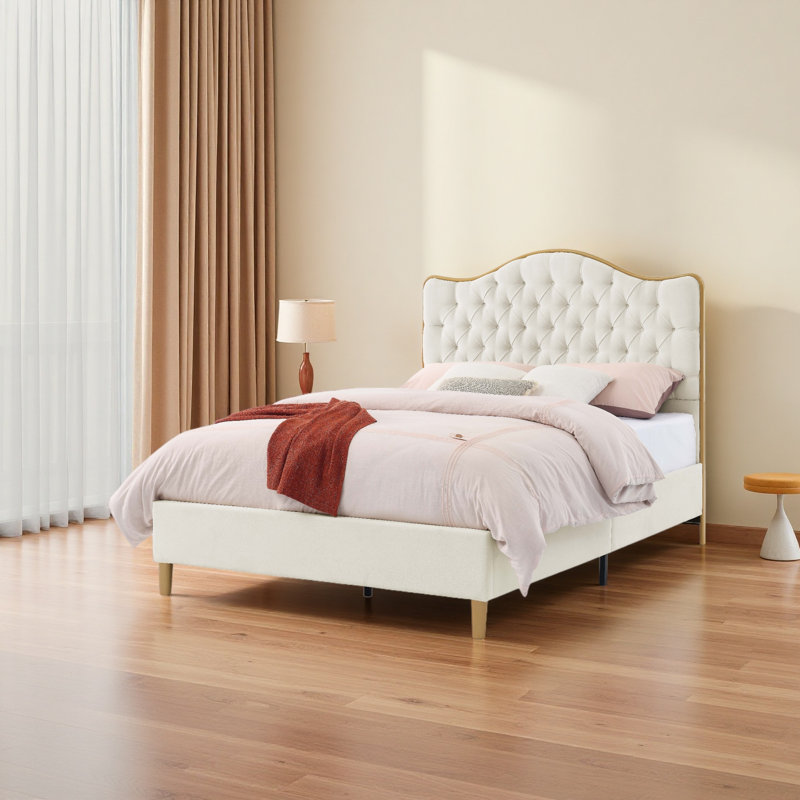 Structure de lit Luxelegance, Beige