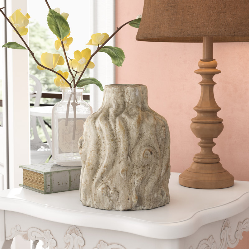 Vase de table, H 9,8 po x l 7,8 po x p 7,8 po