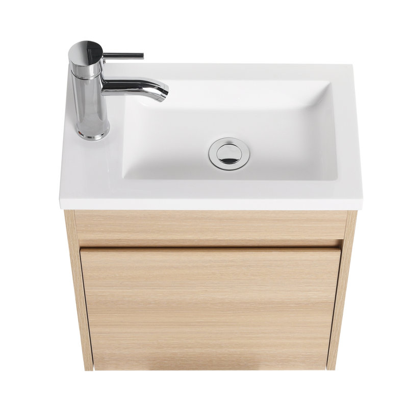 Ensemble de meuble-lavabo simple 17,39 po avec plateau en résine Quenna