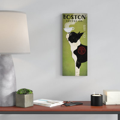 " Popular Green And Black Boston Terrier Coffee Co Panel " by Ryan Fowler