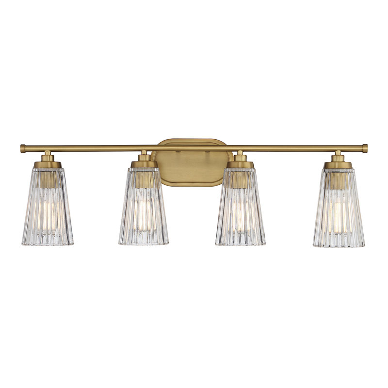 Luminaire de salle de bain à intensité variable en acier et verre Jeanie , H 10 po x l 30,5 po x P 30,5 po, Laiton