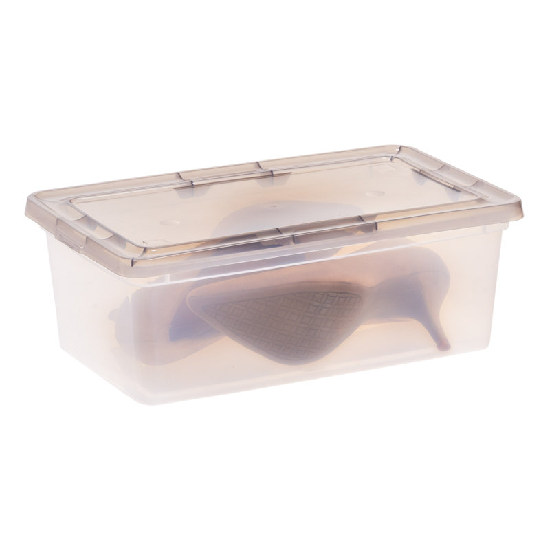 ClearView Stackable 15.8" Lidded Gray Storage Box