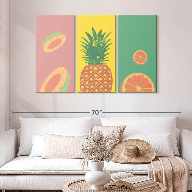 Doux fruits pastel, H 32 po x l 50 po