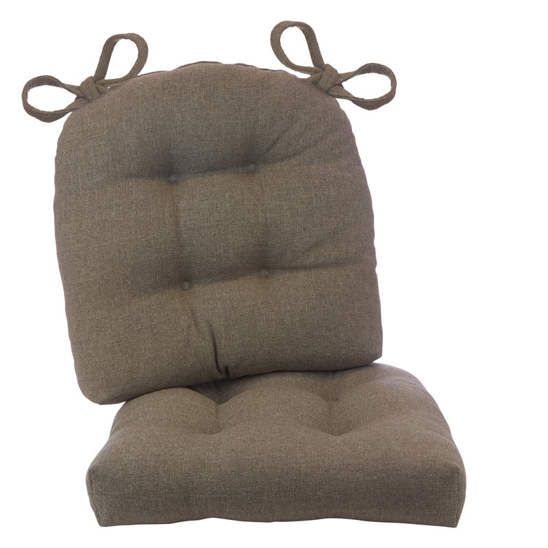 Coussins de chaise de patio intérieur et extérieur Winston Porter, 19 x 18 pouces, ensemble de 2, Brun