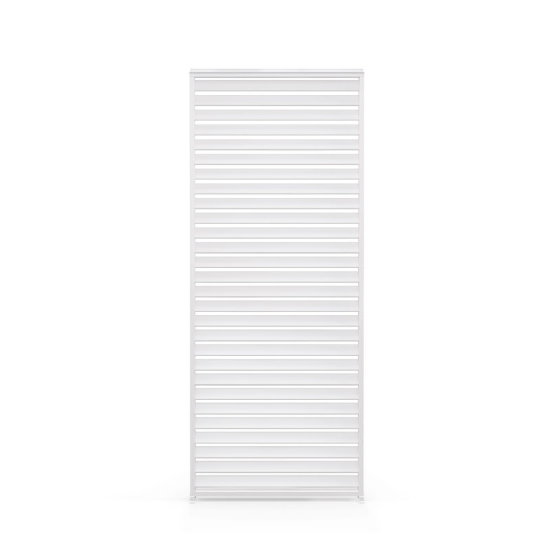 Pare-soleil à persiennes en aluminium, Blanc, Panneau d'auvent mural