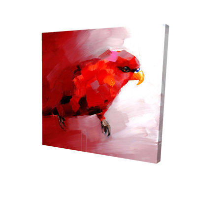 Abstract Red Parrot Canvas - Modern Bird Art for Home Decor