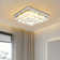 17.71" Modern Square Crystal Infinitely Dimmable Ceiling Light With Remote Control