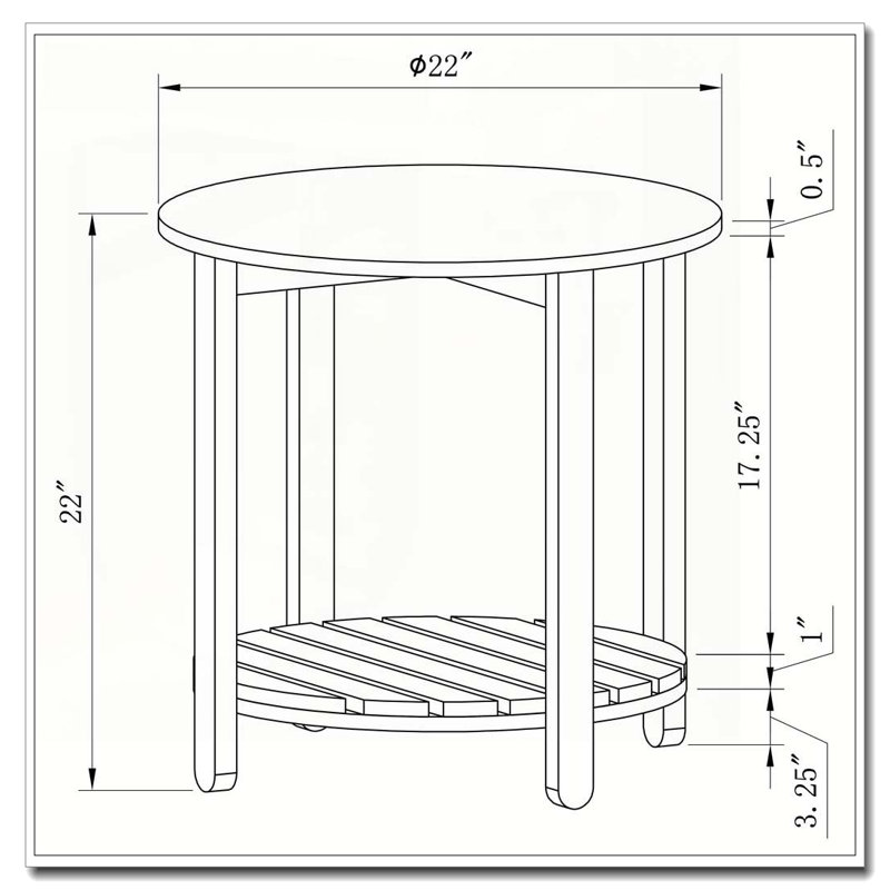 Table de bout en bois d'ingénierie Altos