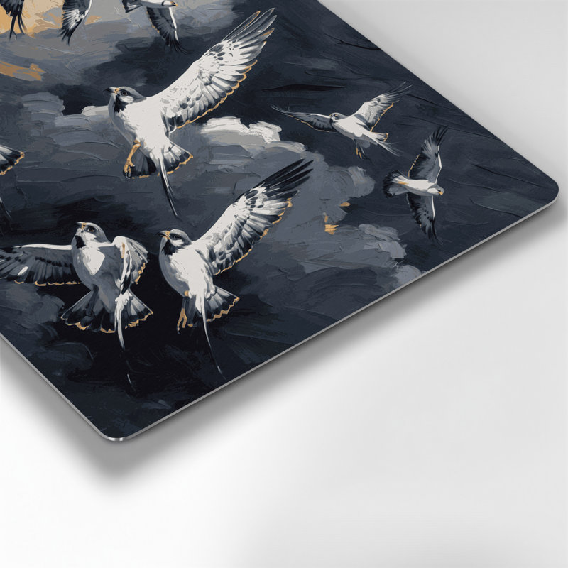 Birds Northern Harrier, art mural en métal gris, H 132 po x l 168 po x P 0,05 po