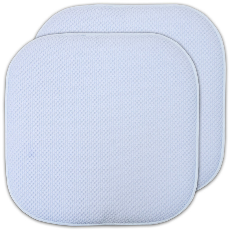 Honeycomb Non-Slip Indoor Chair Cushions, Light Blue, 2-Pack
