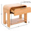 Table de chevet à un tiroir de couleur naturelle avec fonctionnement facile de style Mid-Century