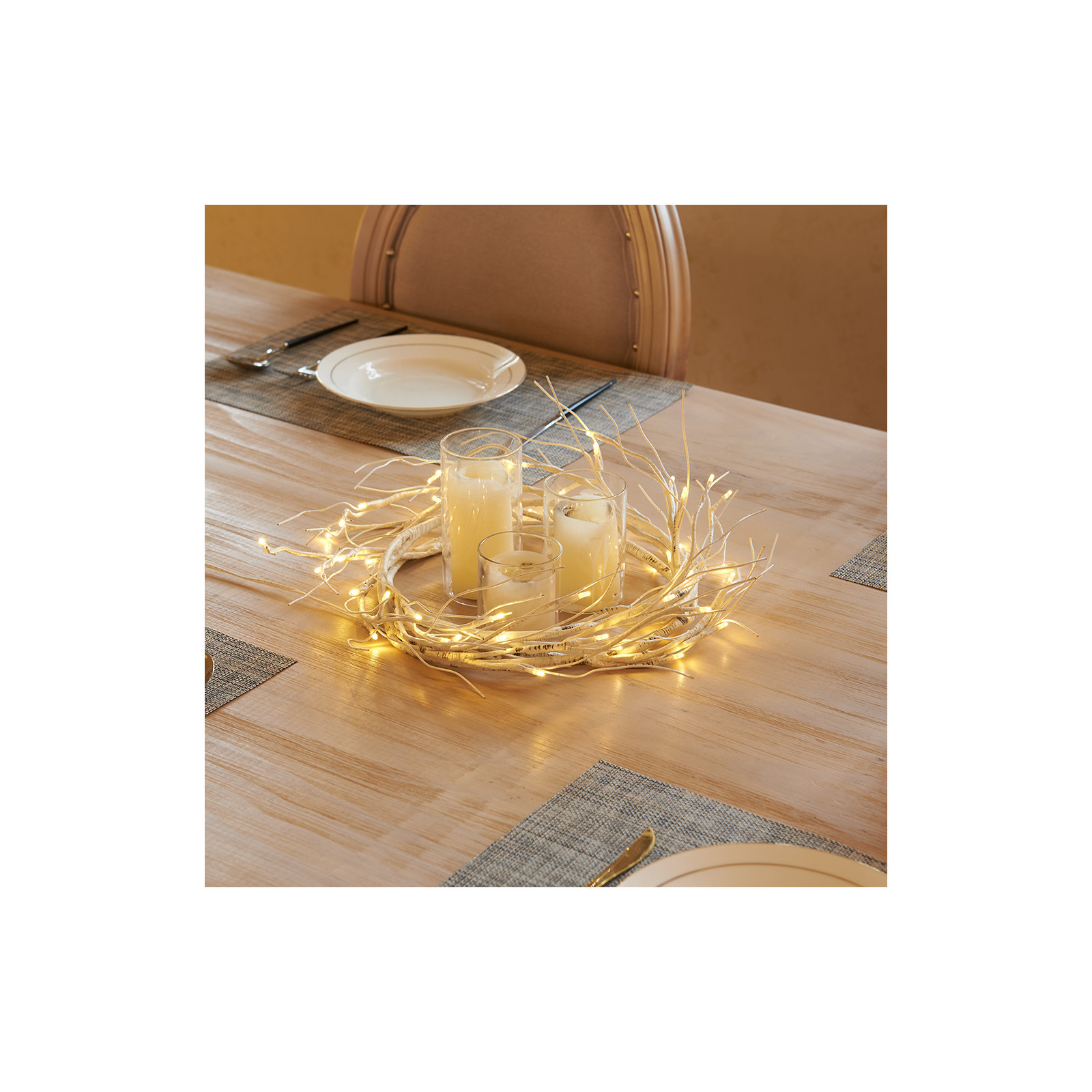 47'' in. Lighted Birch Garland