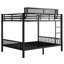 Grand lit superposé en métal noir avec tablette de rangement, pour les adolescents et les adultes, peu encombrant, ne se secouant pas, finition écoénergétique, garde-corps sur toute la longueur, finition, structure stable, 350 lb / 600 lb