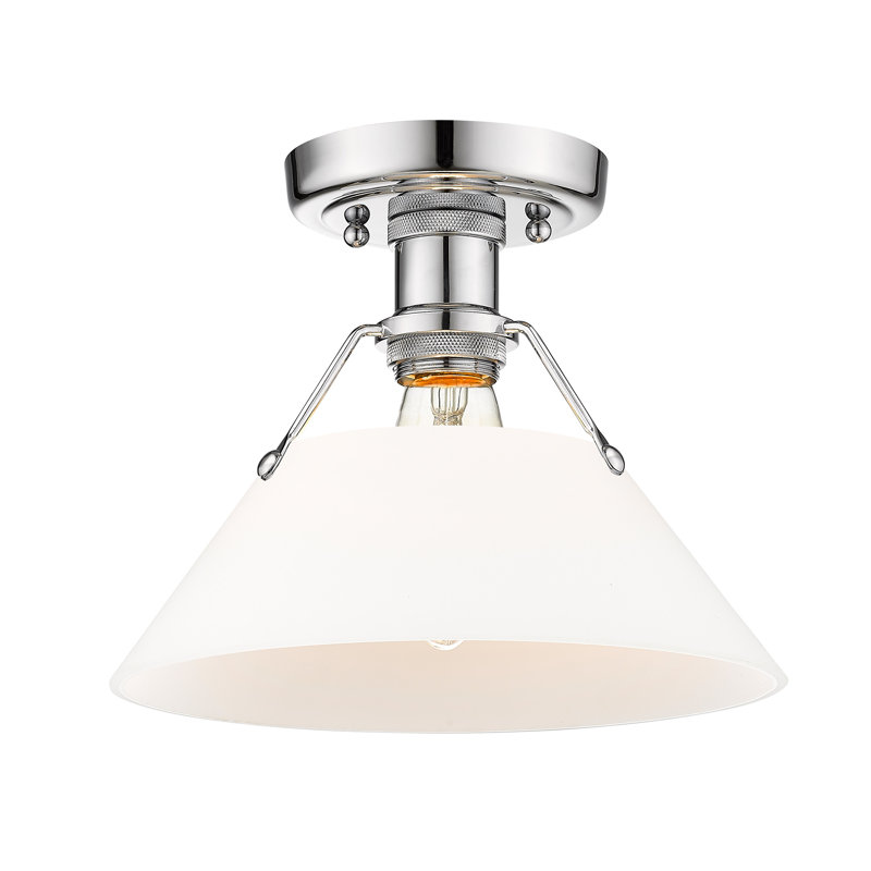 Plafonnier encastré à une lumière de 10 po Weatherford, Chrome, Verre opale