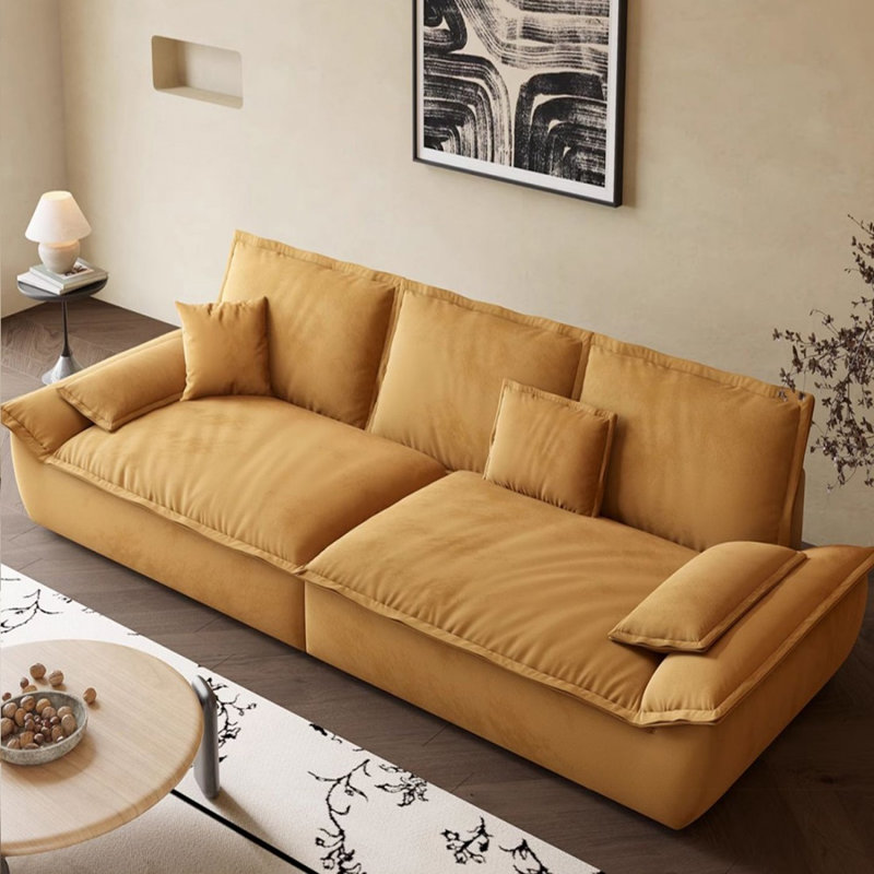 Coussin modulaire caramel 100% polyester, H 31,5 po x l 102,36 po x P 47,24 po, Caramel