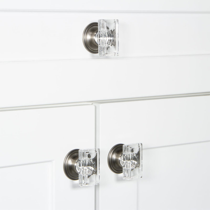 Carré Rectangular Cabinet Knob, Antique Pewter