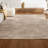 Wolcott Modern Minimalist Pinstripe High-Low White/Gold Rug-1352399603