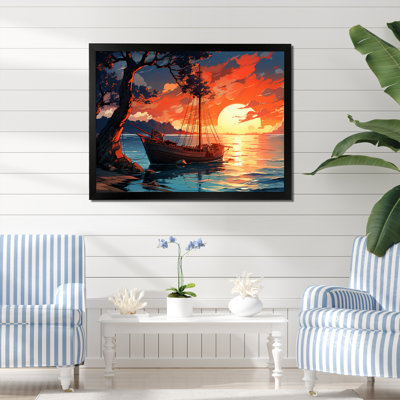 Coucher de soleil sur 1000 îles, rivière au Canada II - Coucher de soleil côtier, art mural