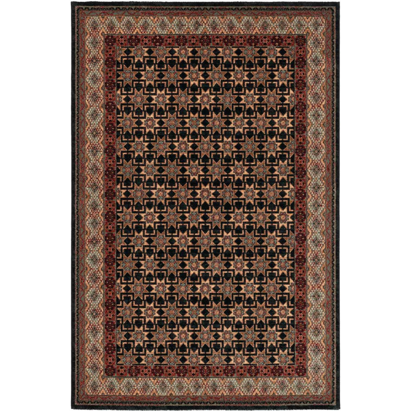 Oriental Wool 135cm X 200cm Area Rug, Rectangle 135 x 200 cm, Black
