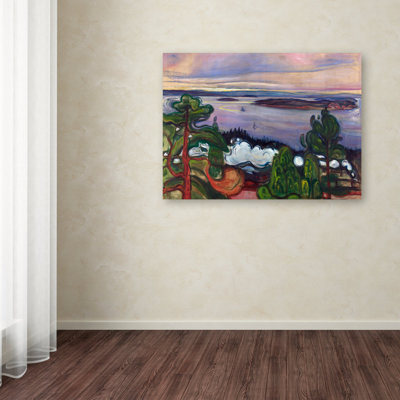 Edvard Munch Framed Landscape Canvas Print, 32x24