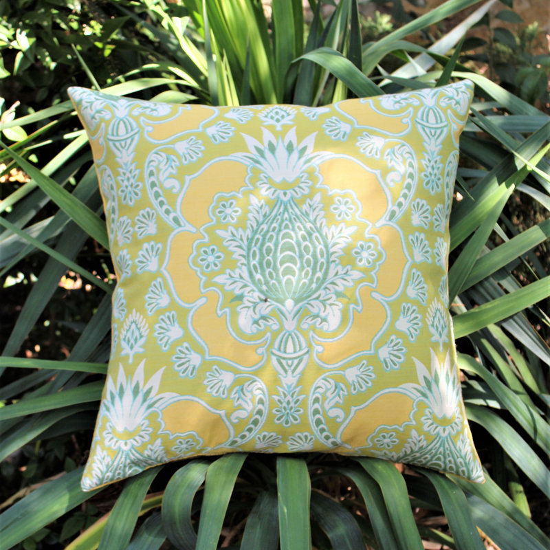 Housse de coussin d'extérieur carré Sunbrella, Ananas
