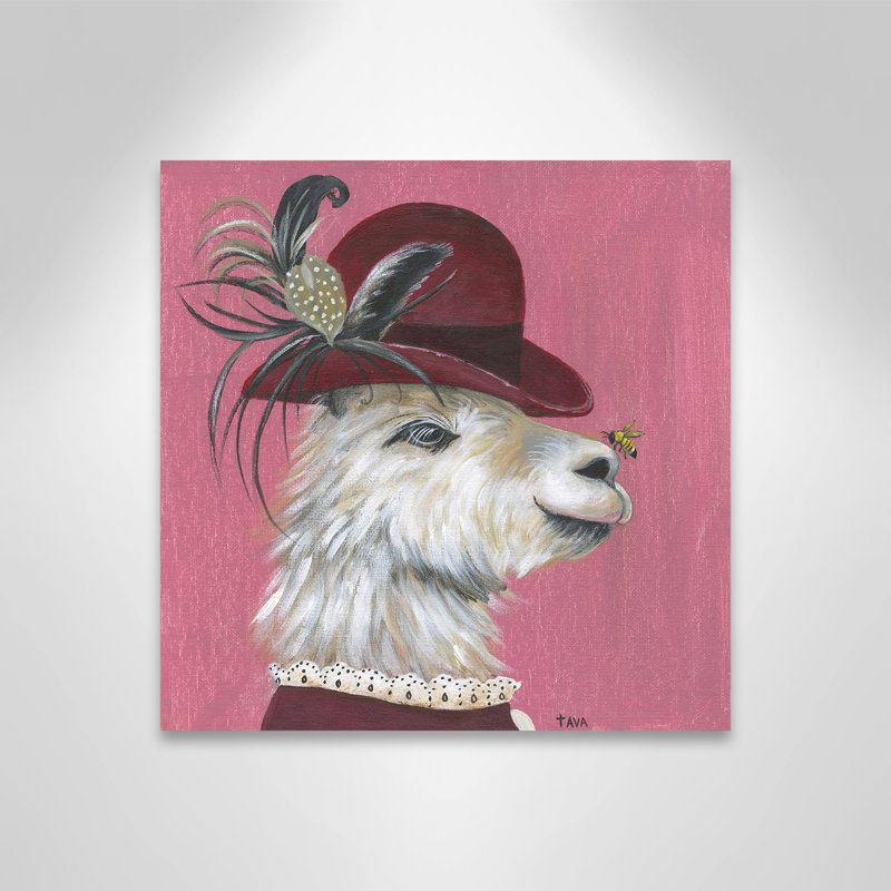 Art sur toile llama, H 16 po x l 16 po x P 1,5 po, Toile