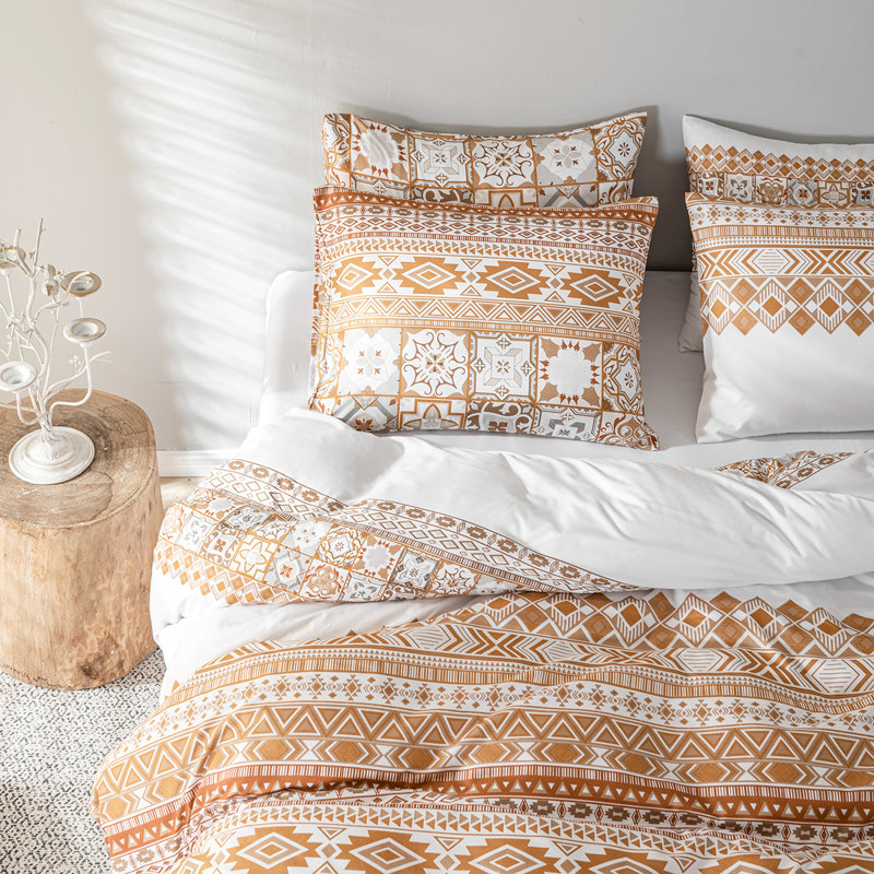 Geometric Shapes Duvet Cover, King Duvet Cover + 2 King Pillowcases
