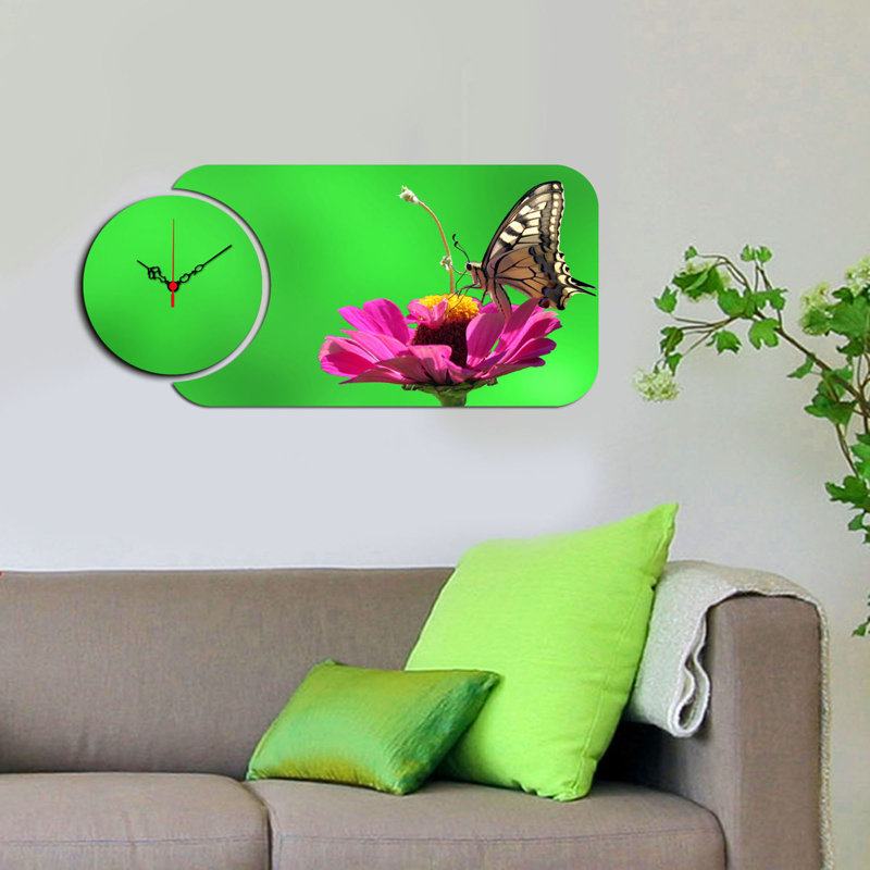 Ensemble de 2 horloges murales décoratives Chic, design moderne, 26,8 x 12,6 pouces | Fabrication 100% bois aggloméré, épaisseur: 0,1 pouce | Parfait pour le salon, le bureau ou la chambre à coucher, les garde-temps élégants et fonctionnels