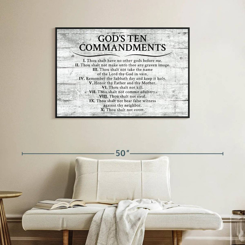 Tergel Ten Commandments Gray, 27" H x 40" W
