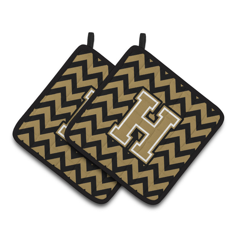 Poignée à chevrons, H, Noir / doré foncé