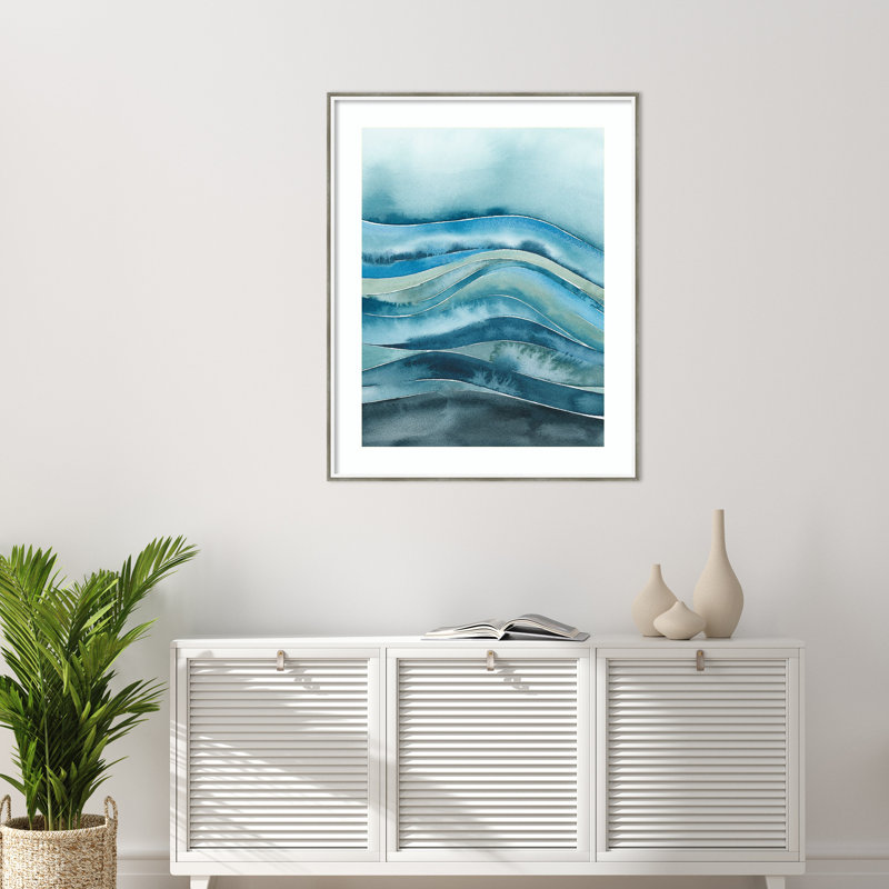 «Quiet Wave I» par Grace Popp, impression sur bois encadrée, H 41 po x l 33 po
