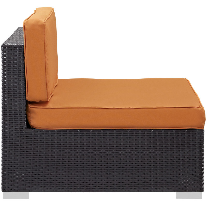 Canapé modulaire d'extérieur sans accoudoirs avec coussins Modway, Orange
